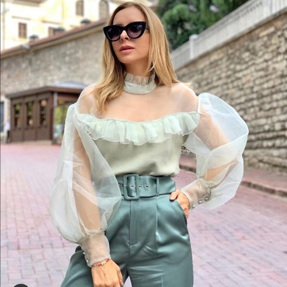 Zara Tops - ZARA Blogger Organza Knit Top 2488/107 XL New
